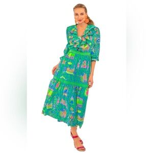 Gretchen Scott Sitting Pretty Midi Dress - Palanquin Party - size small